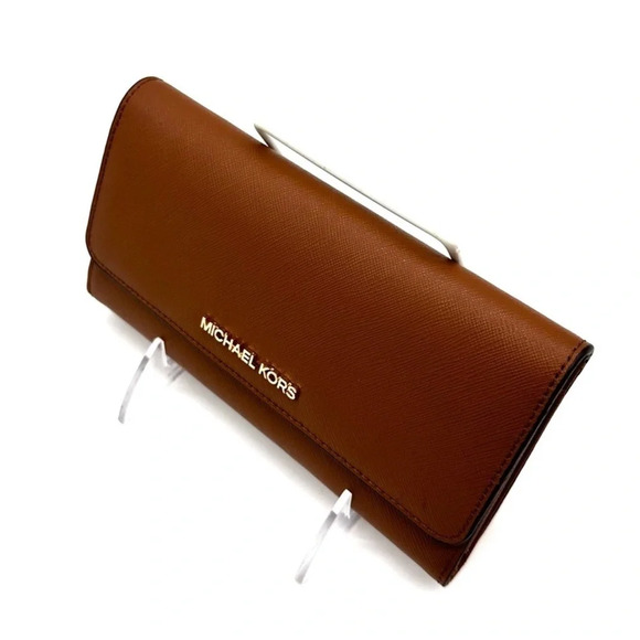 Michael Kors Large trifold Wallet Luggage Brown (NWT) - Picture 7 of 9